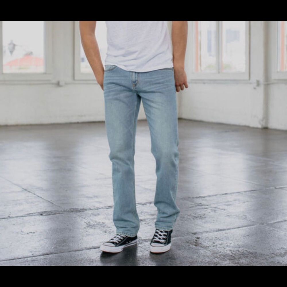 RSQ New York Slim Straight Light Wash Mens Jeans